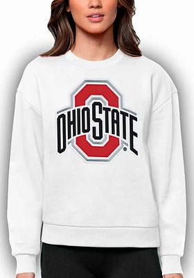 Antigua Ohio State Buckeyes Womens Full Front Victory Crew Sweatshirt
