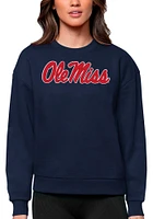 Antigua Ole Miss Rebels Womens Navy Blue Full Front Victory Crew Sweatshirt