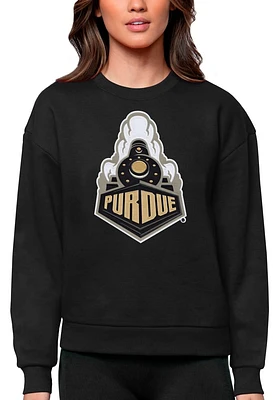 Womens Purdue Boilermakers Antigua Full Front Victory Crew Sweatshirt