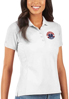 Antigua Washington Wizards Womens Legacy Pique Short Sleeve Polo Shirt