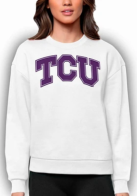 Antigua TCU Horned Frogs Womens Full Front Victory Crew Sweatshirt