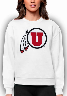 Antigua Utah Utes Womens Full Front Victory Crew Sweatshirt