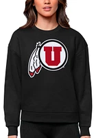 Antigua Utah Utes Womens Black Full Front Victory Crew Sweatshirt