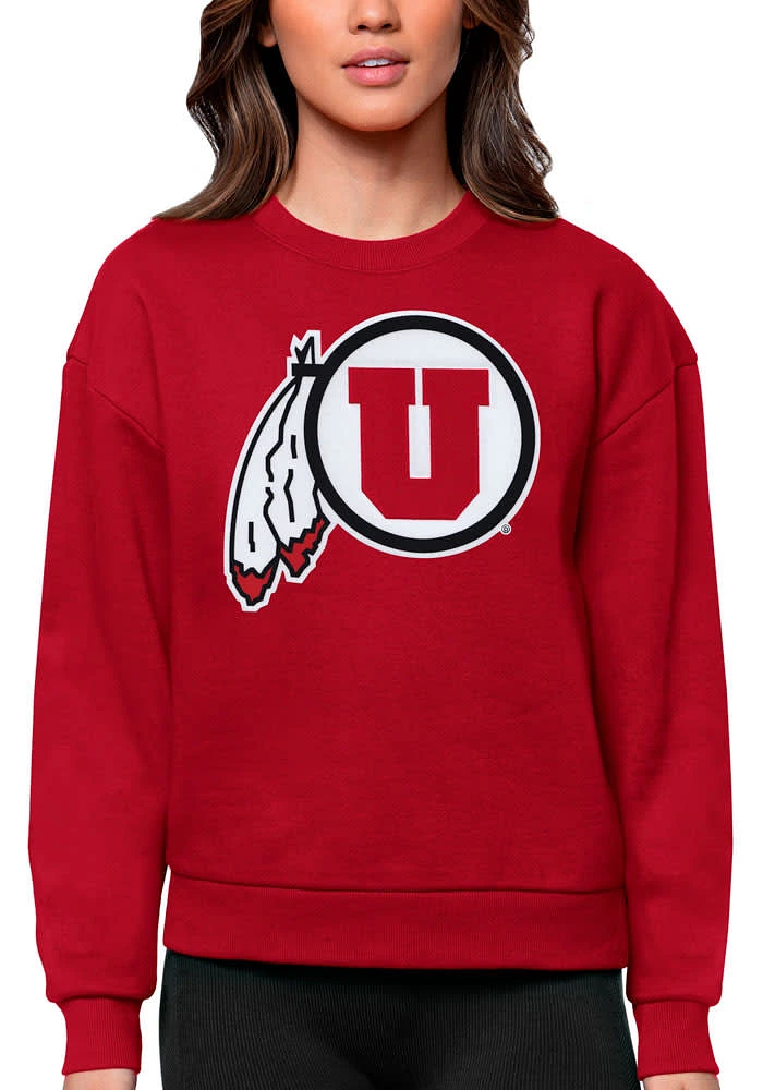 Antigua Utah Utes Womens Full Front Victory Crew Sweatshirt
