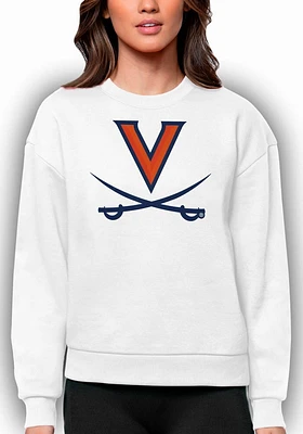 Antigua Virginia Cavaliers Womens Full Front Victory Crew Sweatshirt