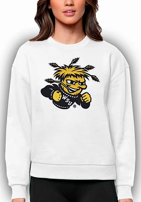 Antigua Wichita State Shockers Womens White Full Front Victory Crew Sweatshirt