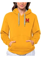Womens Maryland Terrapins Gold Antigua Victory Hooded Sweatshirt