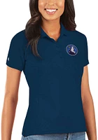 Antigua Minnesota Timberwolves Womens Navy Blue Legacy Pique Short Sleeve Polo Shirt