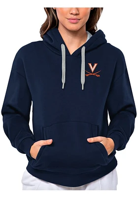 Antigua Virginia Cavaliers Womens Navy Blue Victory Hooded Sweatshirt