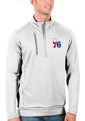 Antigua Philadelphia 76ers Mens Generation Long Sleeve Qtr Zip Pullover