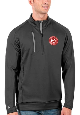 Antigua Atlanta Hawks Mens Grey Generation Long Sleeve Qtr Zip Pullover