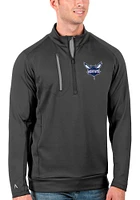 Antigua Charlotte Hornets Mens Grey Generation Long Sleeve Qtr Zip Pullover