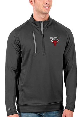 Antigua Chicago Bulls Mens Generation Long Sleeve Qtr Zip Pullover
