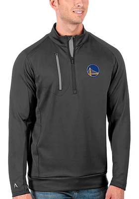 Antigua Golden State Warriors Mens Grey Generation Long Sleeve Qtr Zip Pullover