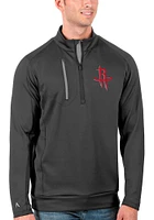 Antigua Houston Rockets Mens Grey Generation Long Sleeve Qtr Zip Pullover