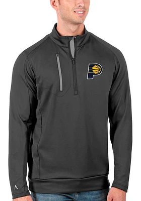 Antigua Indiana Pacers Mens Grey Generation Long Sleeve Qtr Zip Pullover
