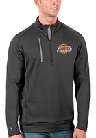 Antigua Los Angeles Lakers Mens Grey Generation Long Sleeve Qtr Zip Pullover