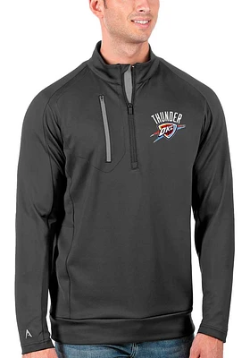 Antigua Oklahoma City Thunder Mens Grey Generation Long Sleeve Qtr Zip Pullover