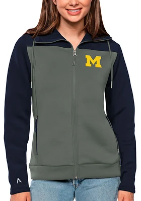 Antigua Michigan Wolverines Womens Blue Protect Medium Weight Jacket