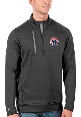 Antigua Washington Wizards Mens Grey Generation Long Sleeve Qtr Zip Pullover