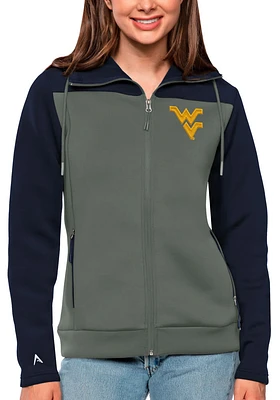 Antigua West Virginia Mountaineers Womens Navy Blue Protect Medium Weight Jacket