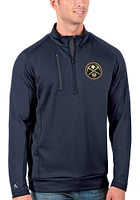 Antigua Denver Nuggets Mens Navy Blue Generation Long Sleeve Qtr Zip Pullover