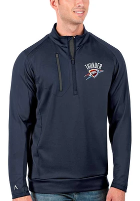 Antigua Oklahoma City Thunder Mens Navy Blue Generation Long Sleeve Qtr Zip Pullover