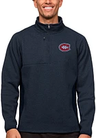 Antigua Montreal Canadiens Mens Navy Blue Course Long Sleeve Qtr Zip Pullover