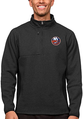 Antigua New York Islanders Mens Black Course Long Sleeve Qtr Zip Pullover