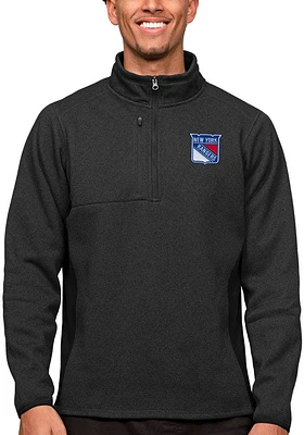 Antigua New York Rangers Mens Black Course Long Sleeve Qtr Zip Pullover