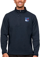 Antigua New York Rangers Mens Navy Blue Course Long Sleeve Qtr Zip Pullover