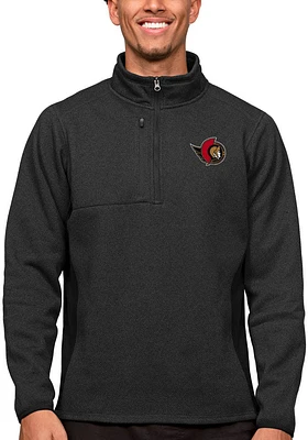 Antigua Ottawa Senators Mens Black Course Long Sleeve Qtr Zip Pullover