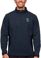 Antigua Seattle Kraken Mens Navy Blue Course Long Sleeve Qtr Zip Pullover