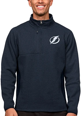 Antigua Tampa Bay Lightning Mens Navy Blue Course Long Sleeve Qtr Zip Pullover