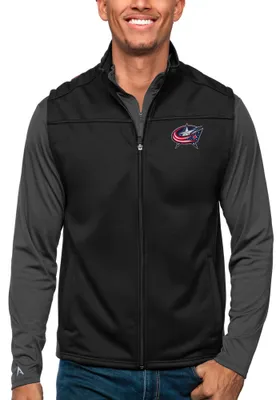 Antigua Columbus Blue Jackets Mens Black Links Golf Sleeveless Jacket