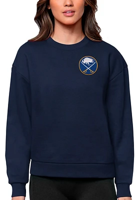 Antigua Buffalo Sabres Womens Navy Blue Victory Crew Sweatshirt