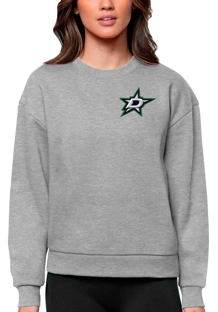 Antigua Dallas Stars Womens Grey Victory Crew Sweatshirt