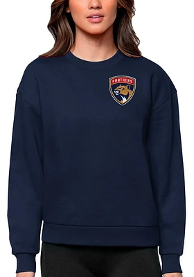 Antigua Florida Panthers Womens Navy Blue Victory Crew Sweatshirt