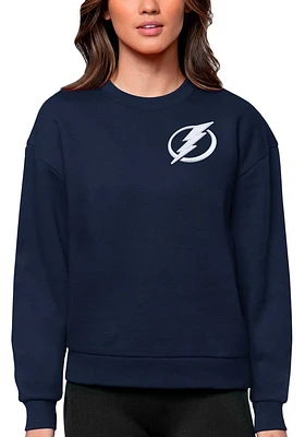 Antigua Tampa Bay Lightning Womens Navy Blue Victory Crew Sweatshirt
