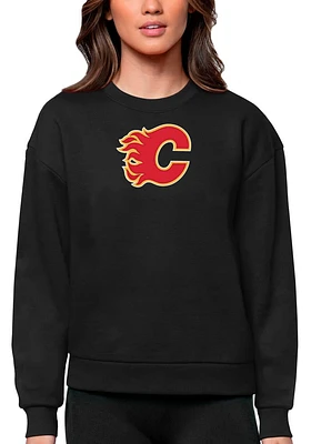 Antigua Calgary Flames Womens Full Front Victory Crew Sweatshirt
