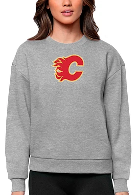 Antigua Calgary Flames Womens Full Front Victory Crew Sweatshirt