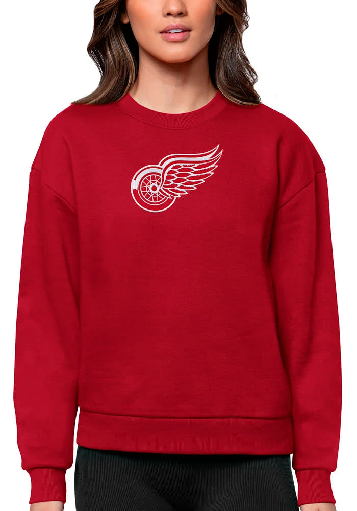Antigua Detroit Red Wings Womens Full Front Victory Crew Sweatshirt