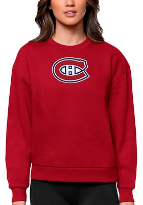 Antigua Montreal Canadiens Womens Full Front Victory Crew Sweatshirt