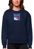Antigua New York Rangers Womens Navy Blue Full Front Victory Crew Sweatshirt