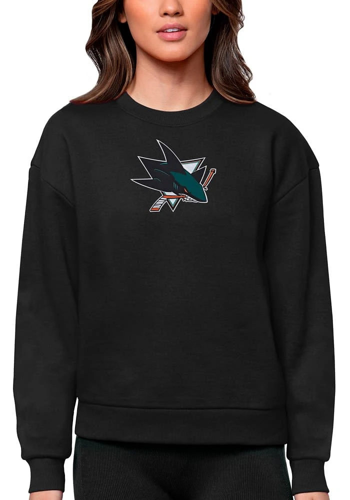 Antigua San Jose Sharks Womens Full Front Victory Crew Sweatshirt