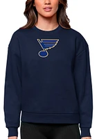 Antigua St Louis Blues Womens Navy Blue Full Front Victory Crew Sweatshirt