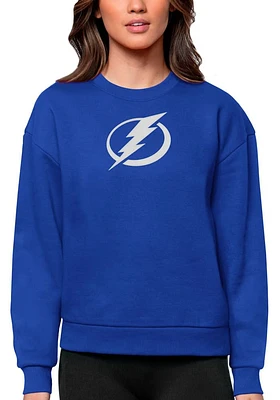Antigua Tampa Bay Lightning Womens Blue Full Front Victory Crew Sweatshirt