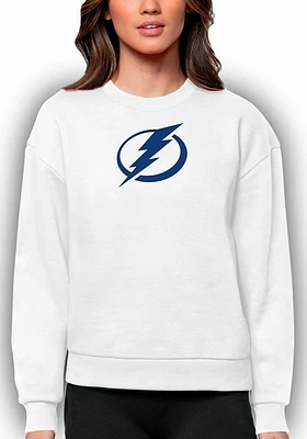 Antigua Tampa Bay Lightning Womens White Full Front Victory Crew Sweatshirt