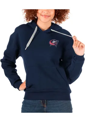 Antigua Columbus Blue Jackets Womens Navy Victory Hooded Sweatshirt