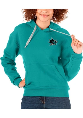 Antigua San Jose Sharks Womens Teal Victory Hooded Sweatshirt